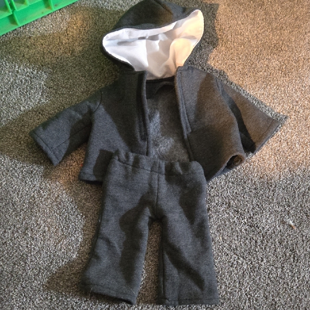 Blue 'Beep' Doll Outfit Set with Gray Hoodie & Pants - Picture 3 of 4